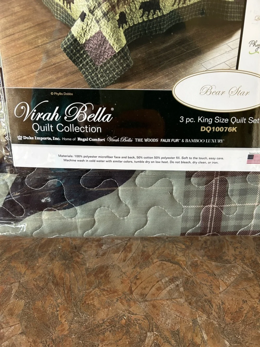 Virah Bella Bear Star Lightweight 3Piece King Quilt Set